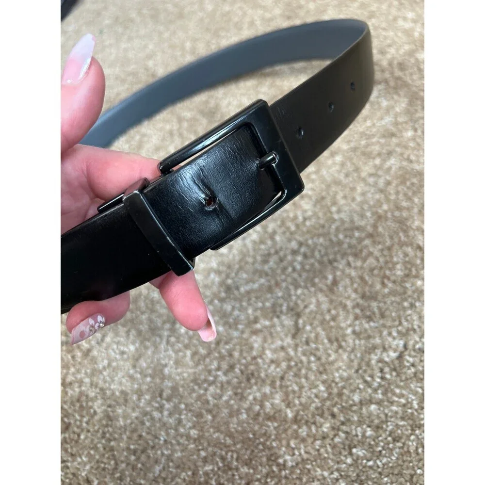 Men's black belt bonded leather SZ 38